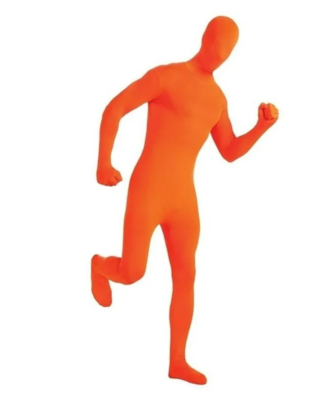 New Unisex Halloween Costume - Orange Full-Body Stretch 2nd Skin Jumpsuit Large